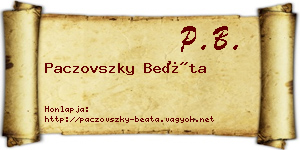 Paczovszky Beáta névjegykártya