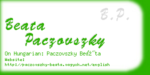 beata paczovszky business card